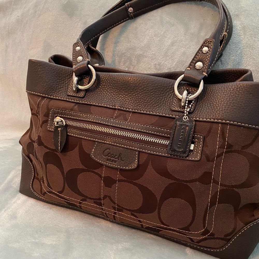 Chocolate brown Coach bag used